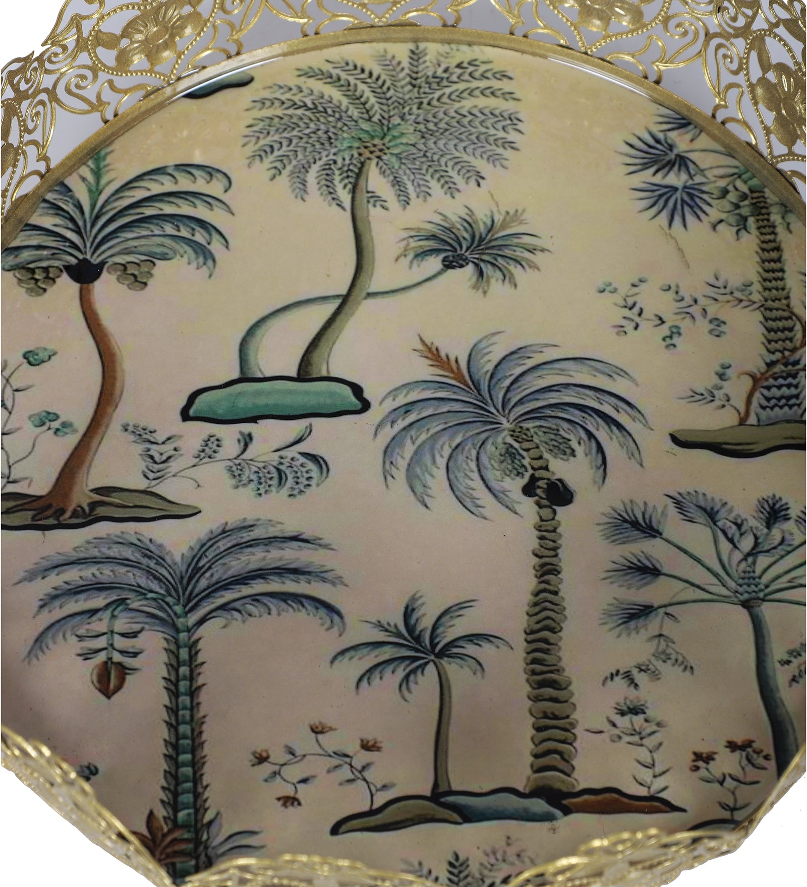 Amaya Decors White & Green Tray