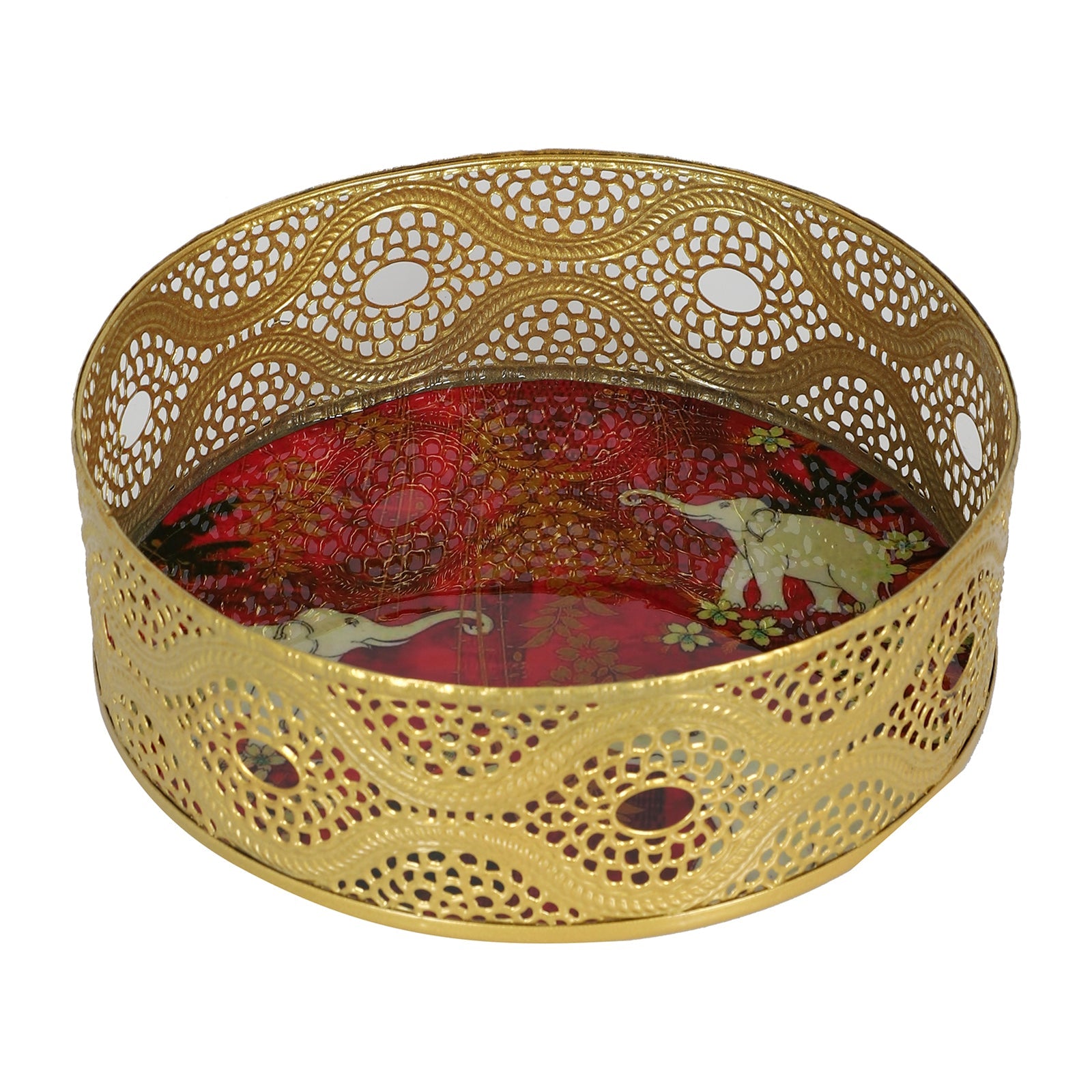 Amaya Decors White Elephant Single Tray Set of 2
