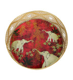Amaya Decors White Elephant Single Tray Set of 2