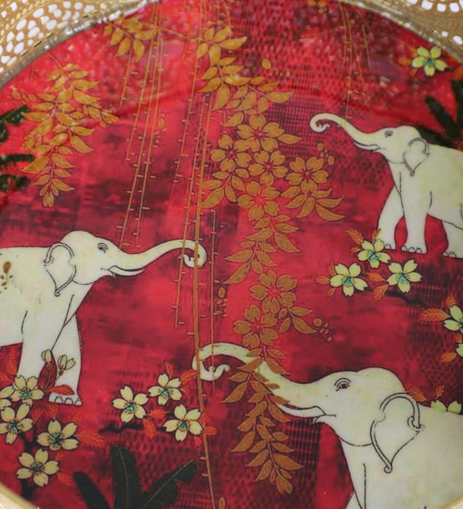 Amaya Decors White Elephant Single Tray Set of 2