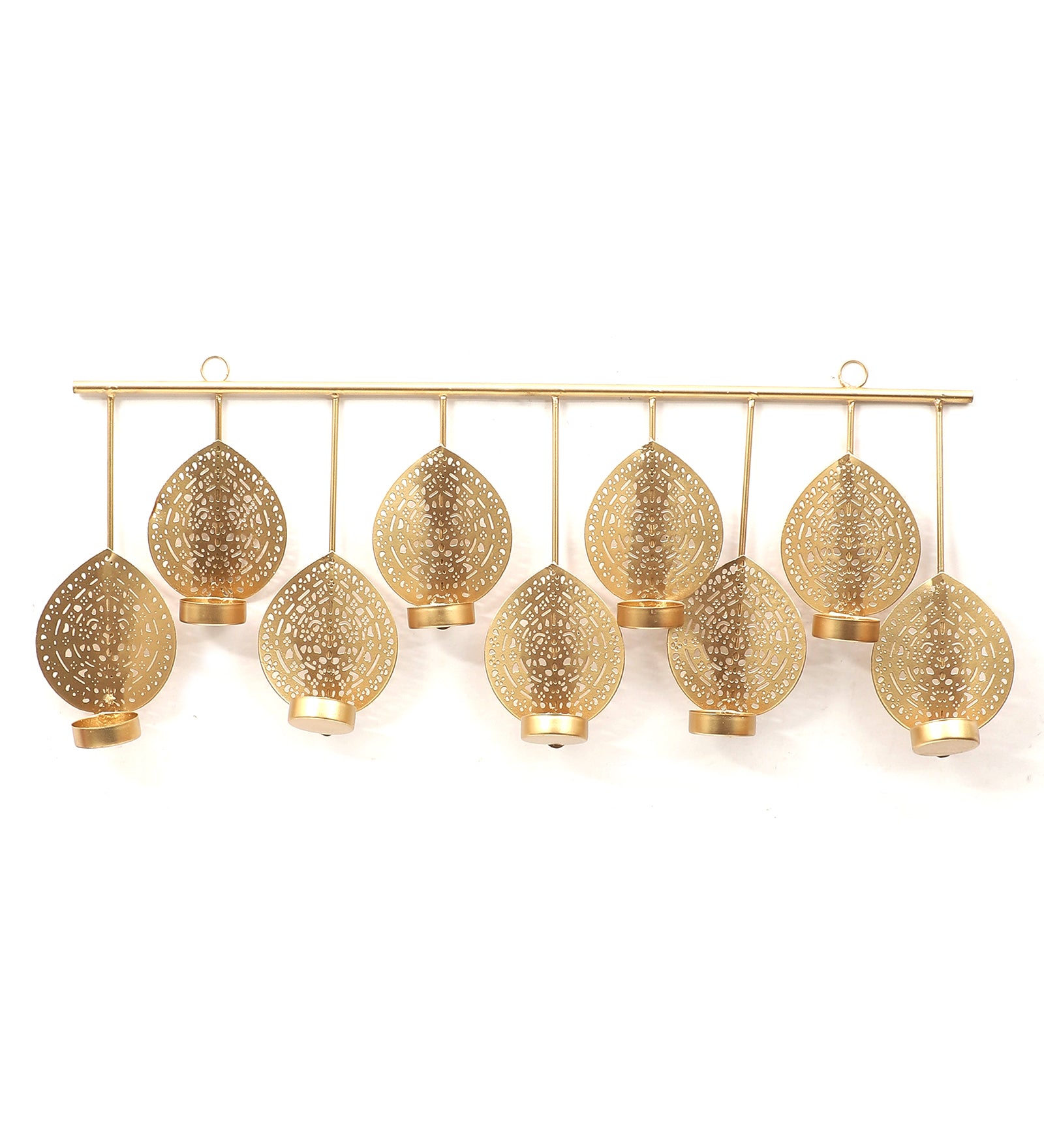 Amaya Decors Hanging Wall Leaf Etching Tealight Holder Set of 3