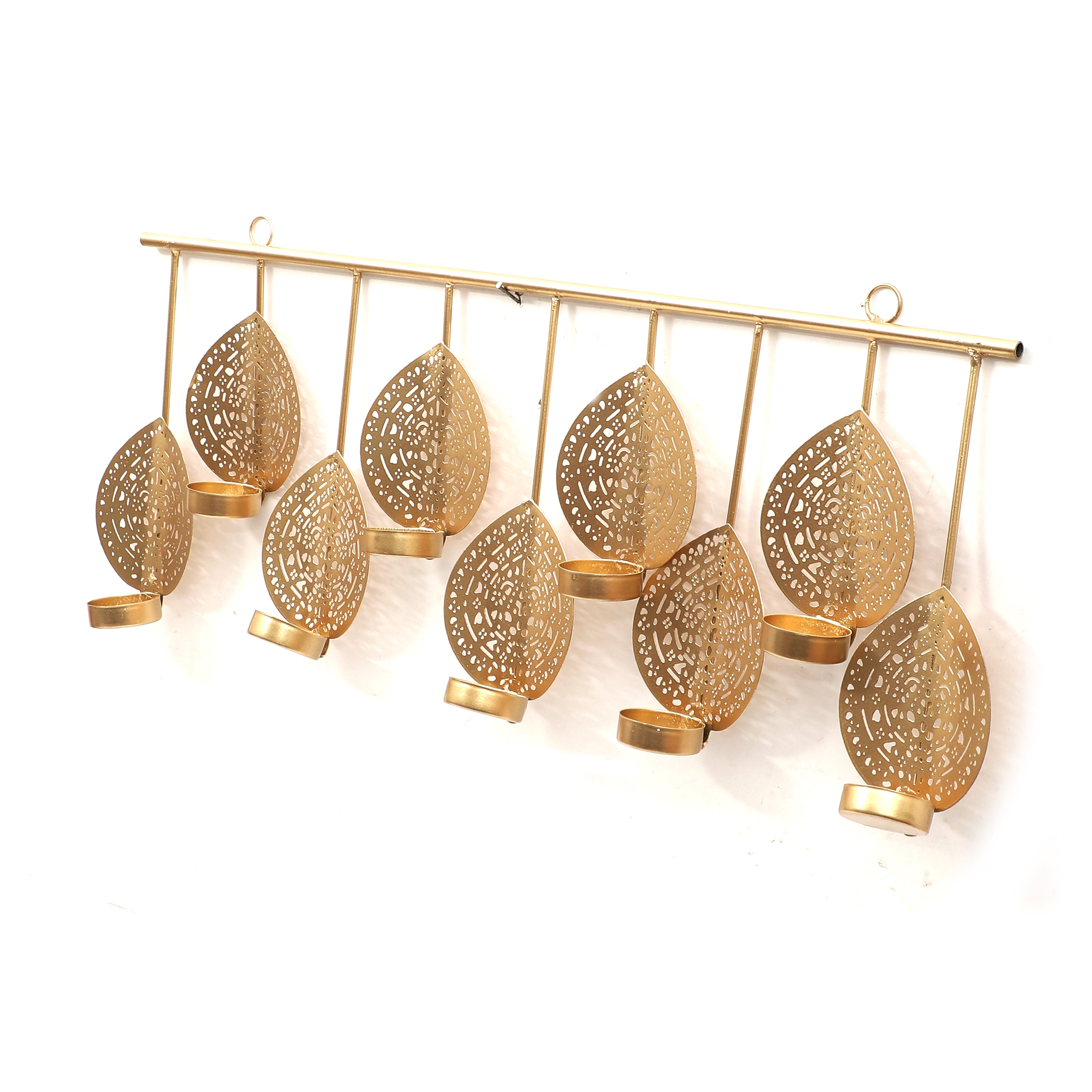 Amaya Decors Hanging Wall Leaf Etching Tealight Holder Set of 3