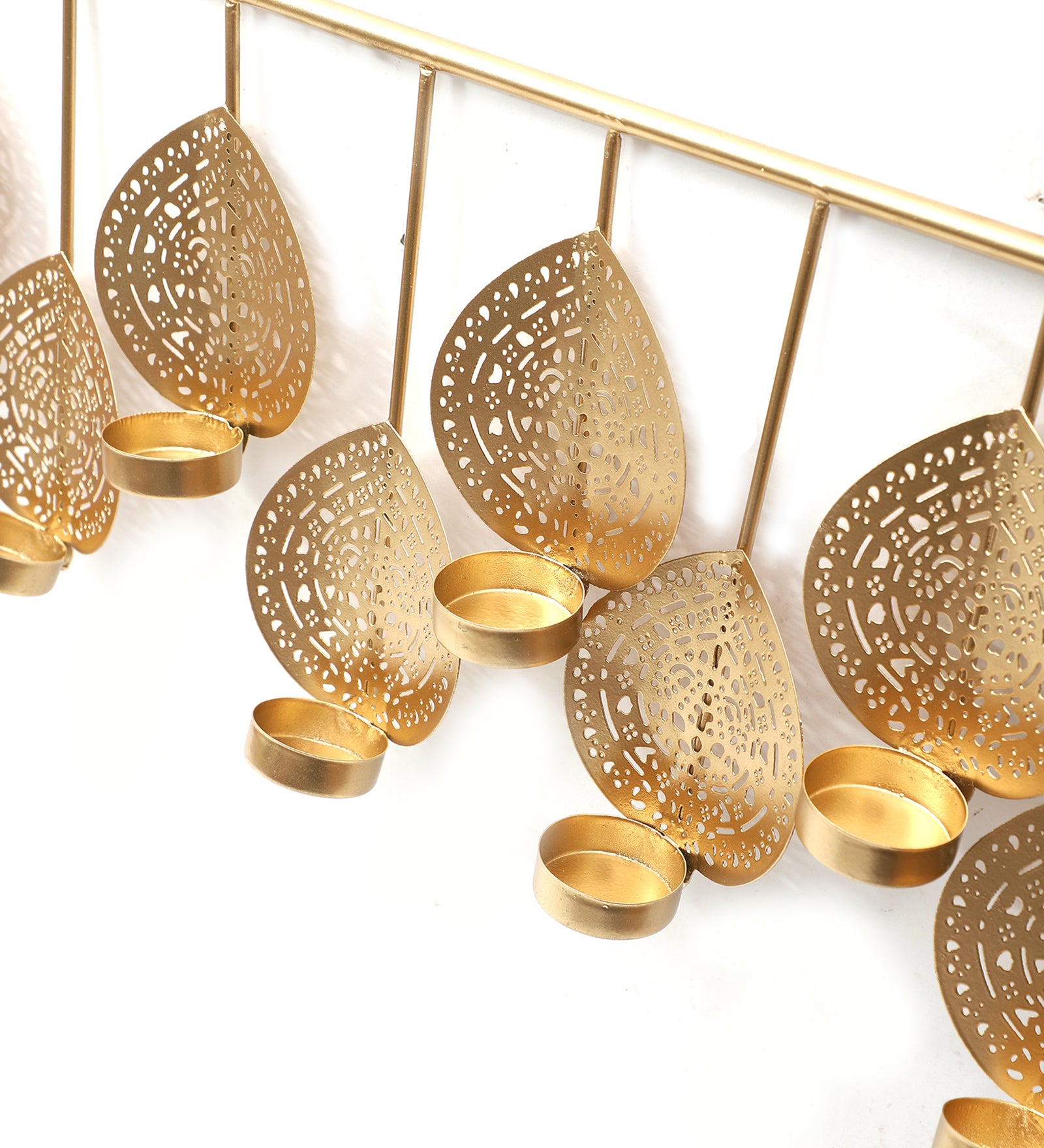 Amaya Decors Hanging Wall Leaf Etching Tealight Holder Set of 3