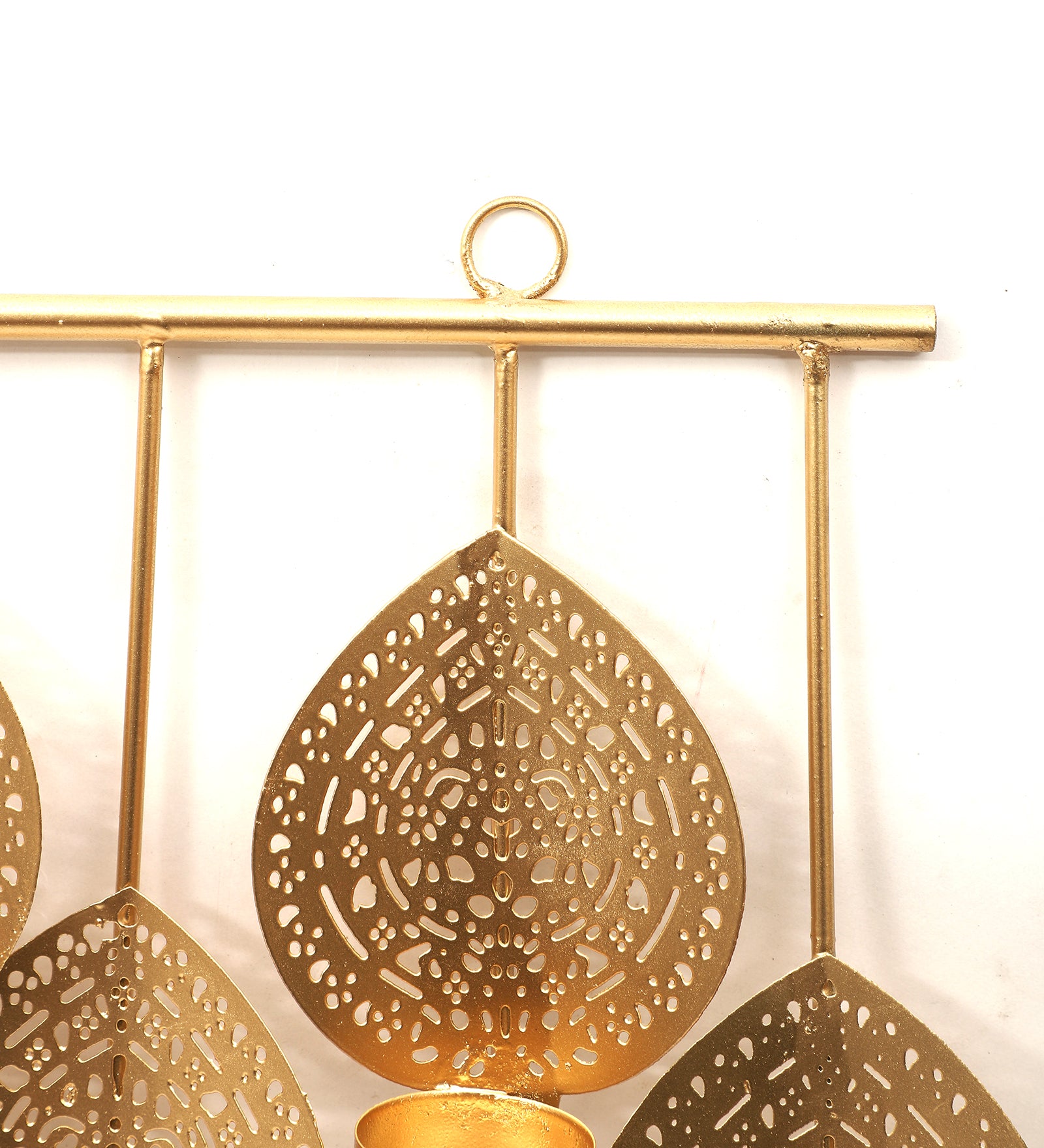 Amaya Decors Hanging Wall Leaf Etching Tealight Holder Set of 3