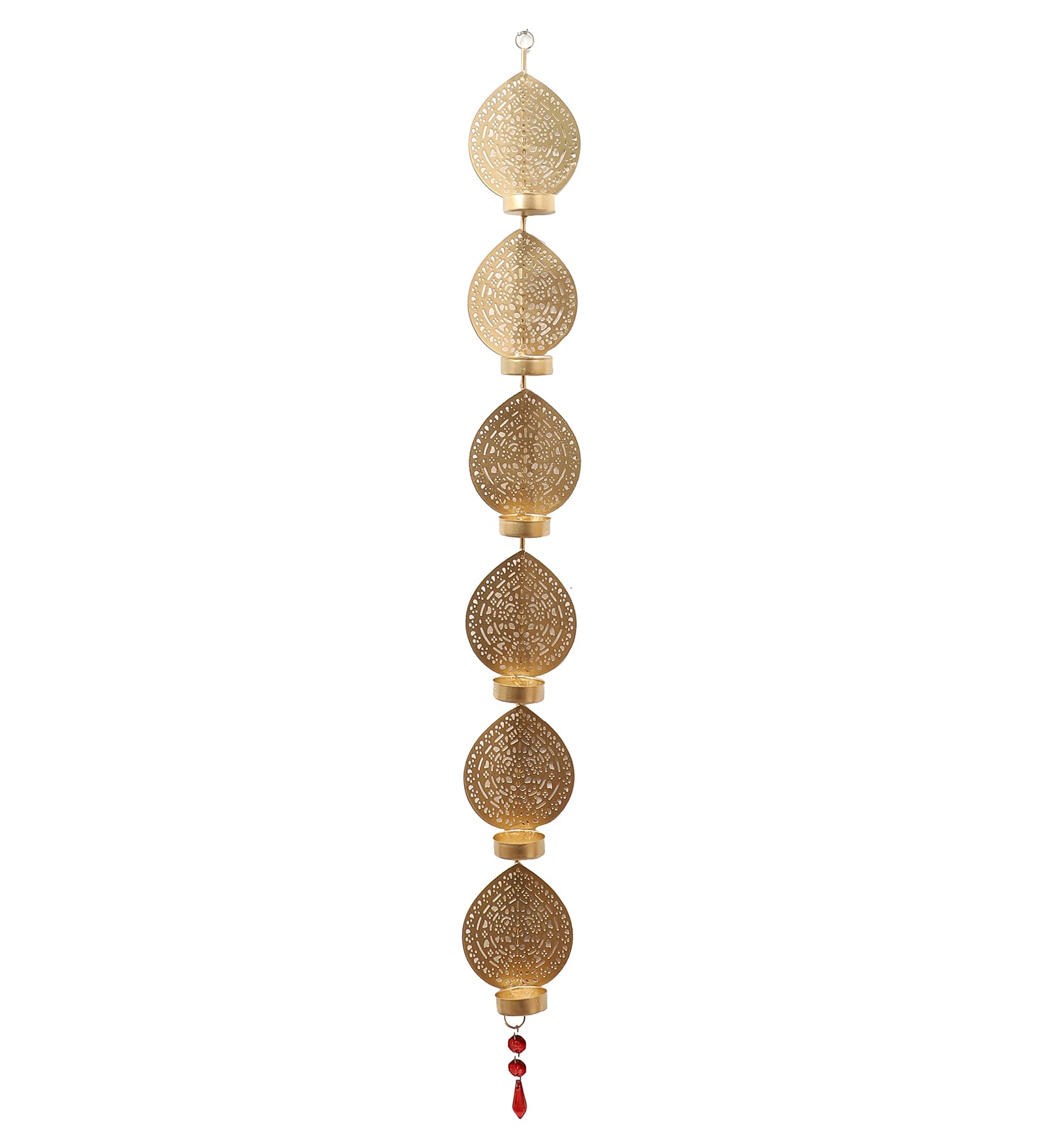 Amaya Decors Hanging Wall Leaf Etching Tealight Holder Set of 3