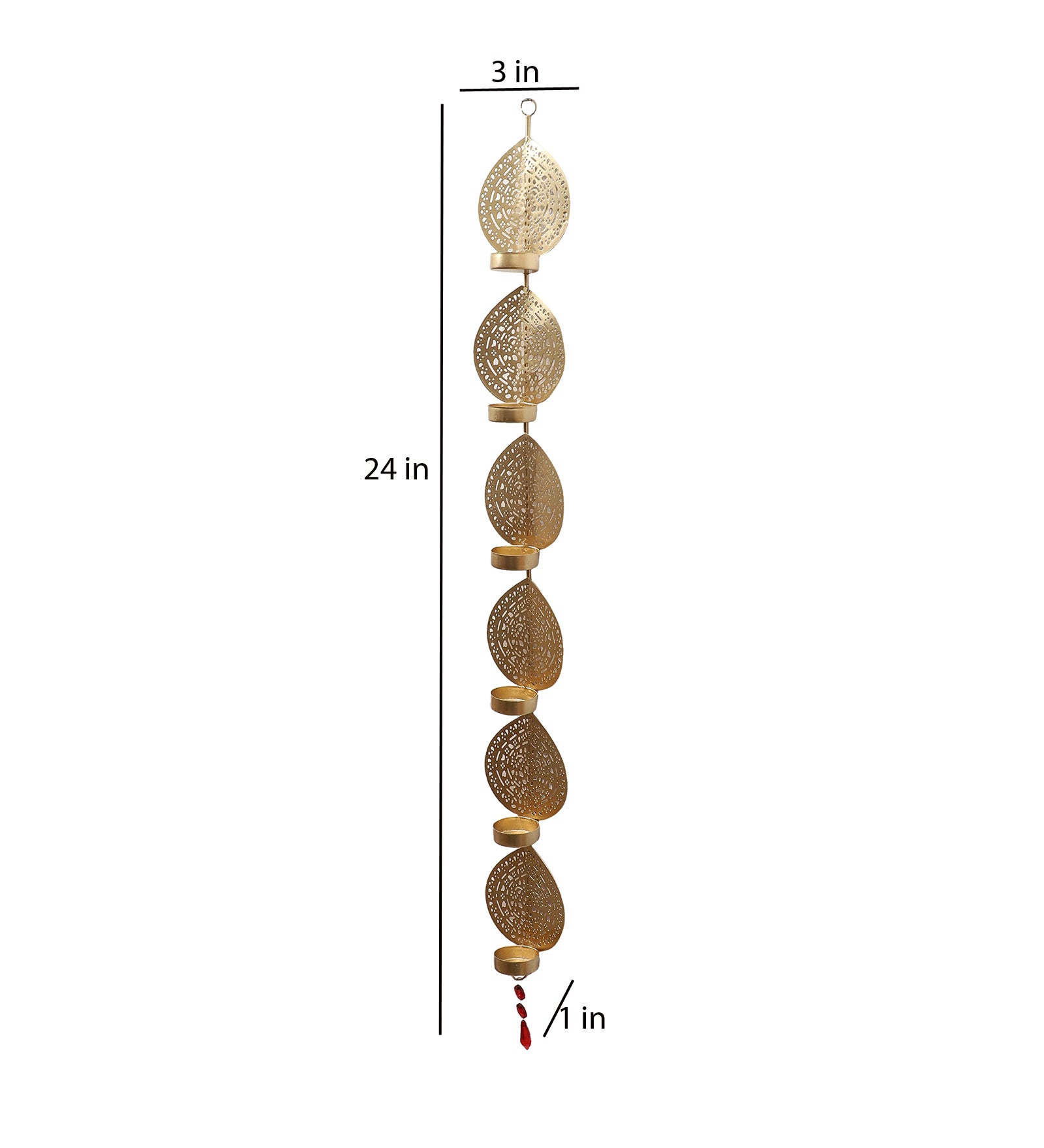 Amaya Decors Hanging Wall Leaf Etching Tealight Holder Set of 3