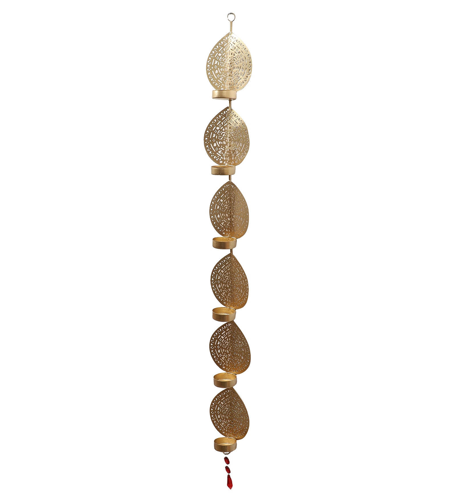 Amaya Decors Hanging Wall Leaf Etching Tealight Holder Set of 3
