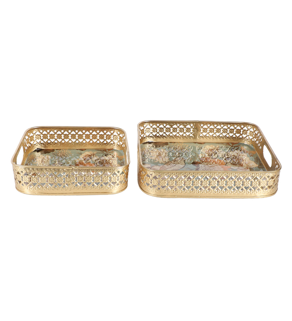 Amaya Decors Square Flower Tray Set of 2