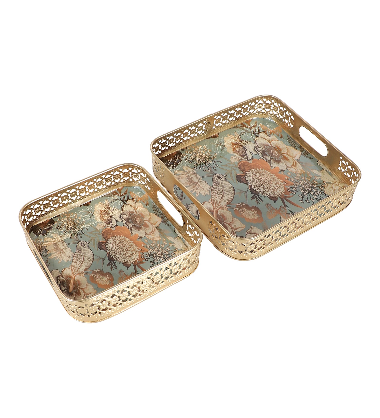Amaya Decors Square Flower Tray Set of 2