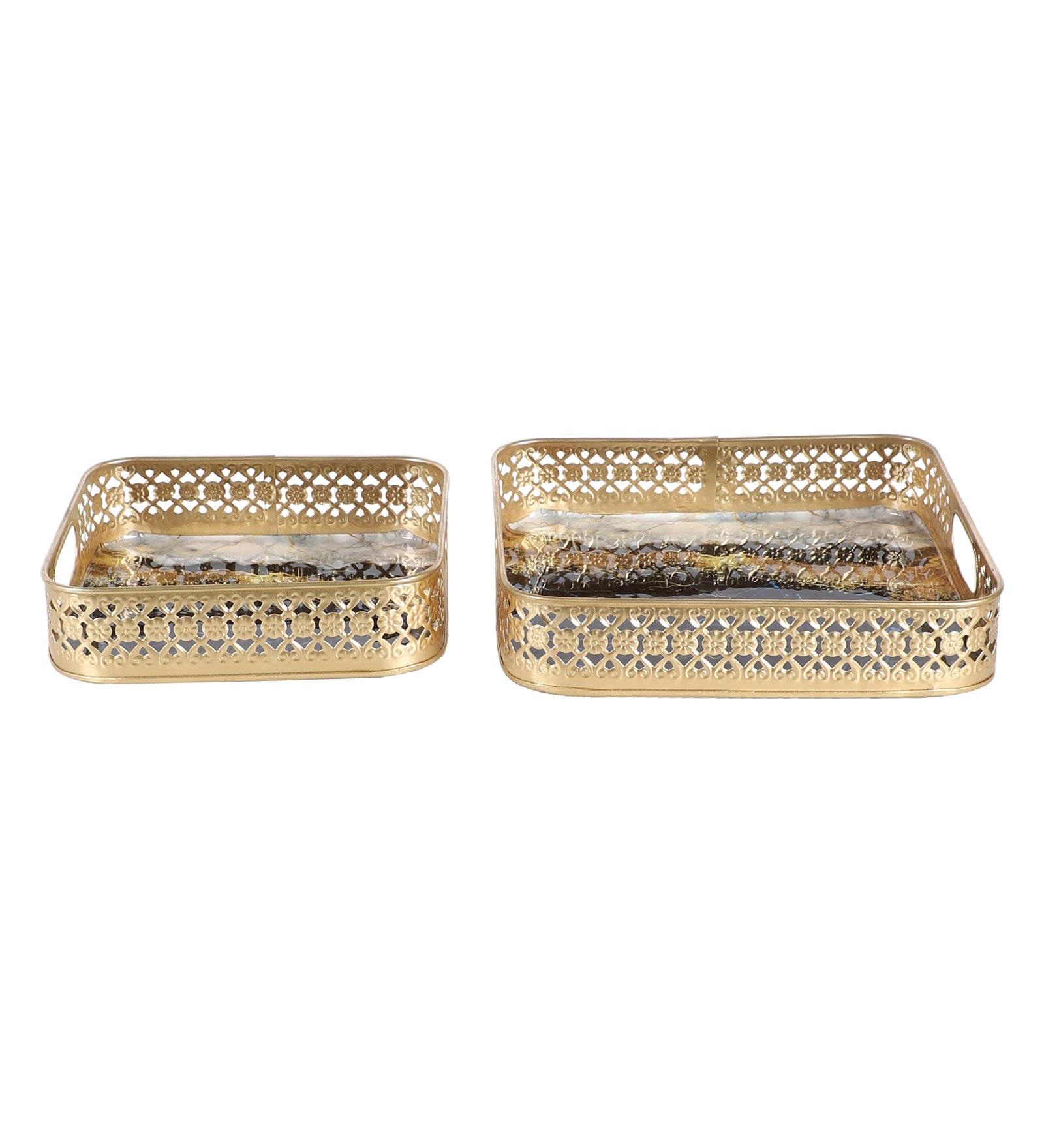 Amaya Decors Square Flower Tray Set of 2