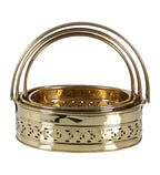 Amaya Decors Oval Brass Sheet Pooja Gifting Basket Set of 3