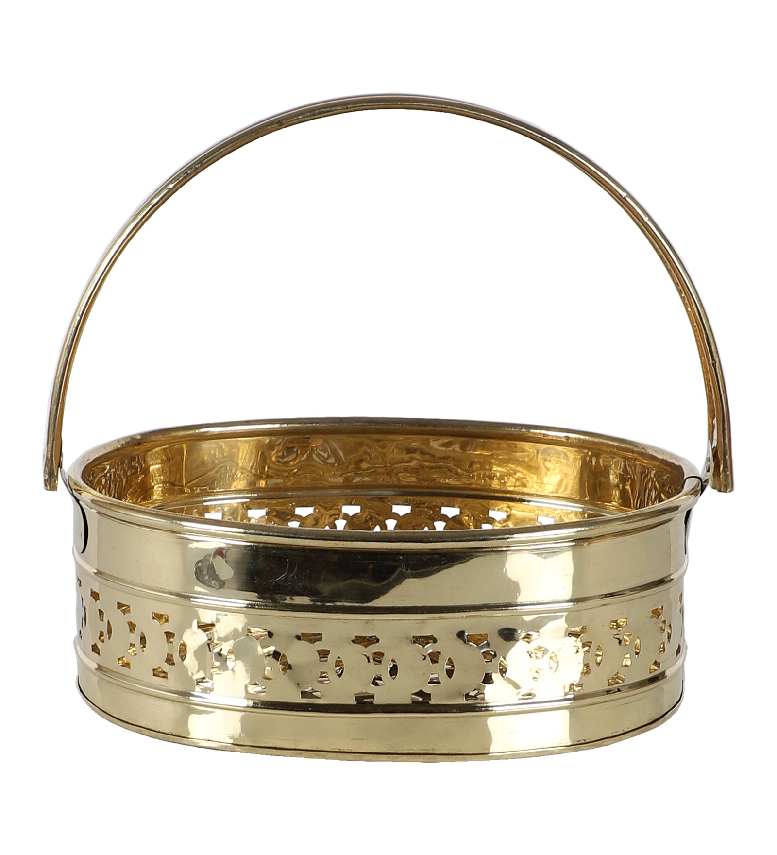 Amaya Decors Oval Brass Sheet Pooja Gifting Basket Set of 3