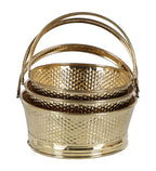 Amaya Decors Oval Brass Sheet Pooja Gifting Basket Set of 3