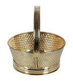 Amaya Decors Round Hammered Brass Sheet Gifting Basket Set of 3