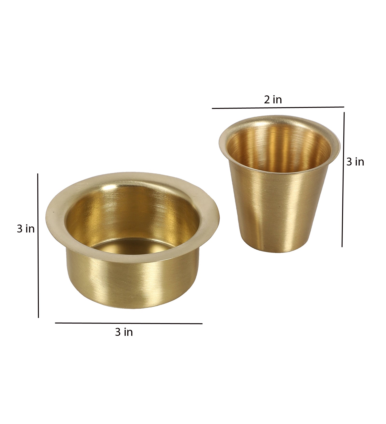 Amaya Decors Brass Filter Coffe Bowl & Glass Set of 8 | Gold | Brass