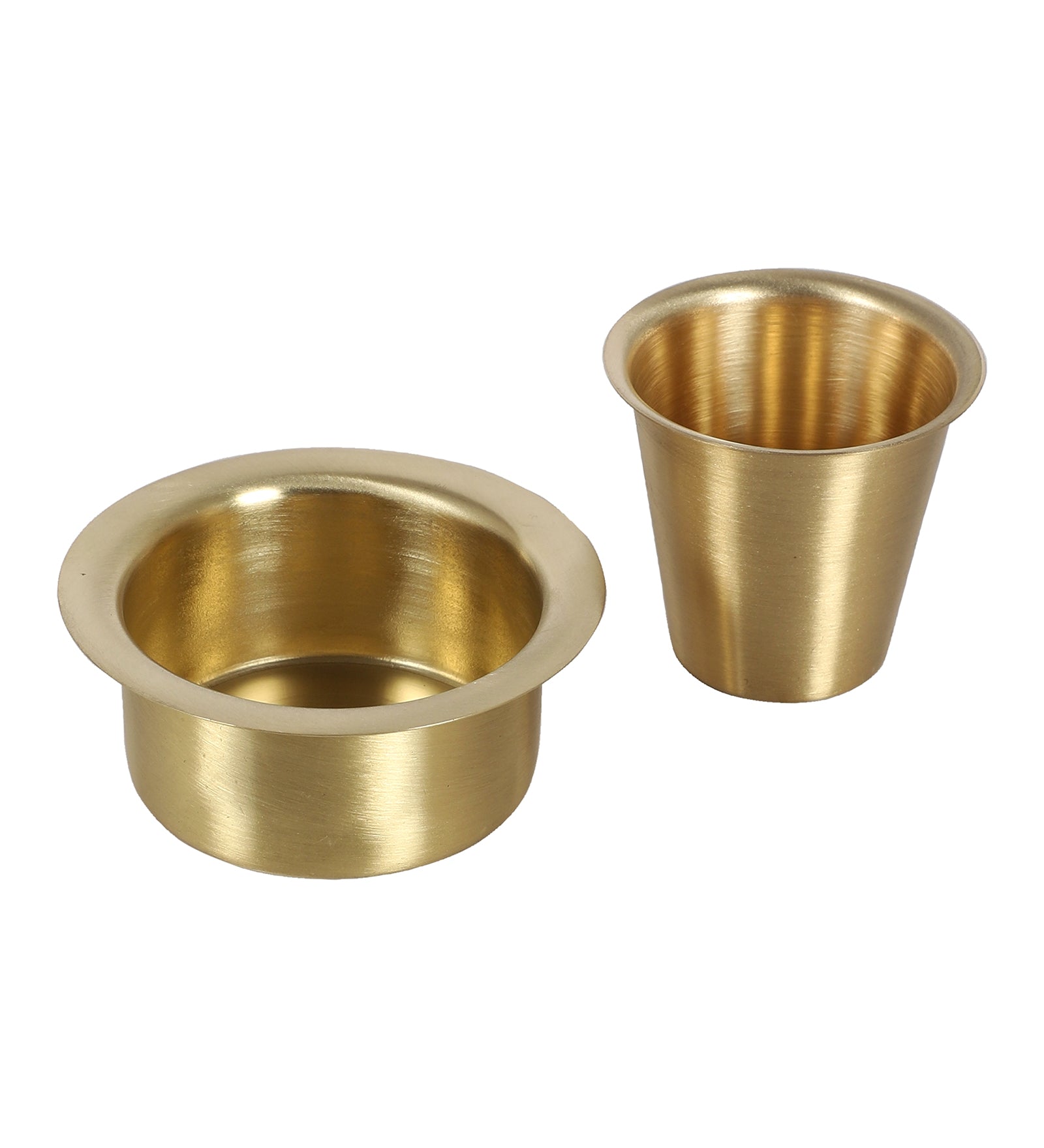Amaya Decors Brass Filter Coffe Bowl & Glass Set of 8 | Gold | Brass