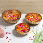 Amaya Decors Gold Hammer Cut URli Bowl Set of 3 | Gold | Iron with Powder Coating