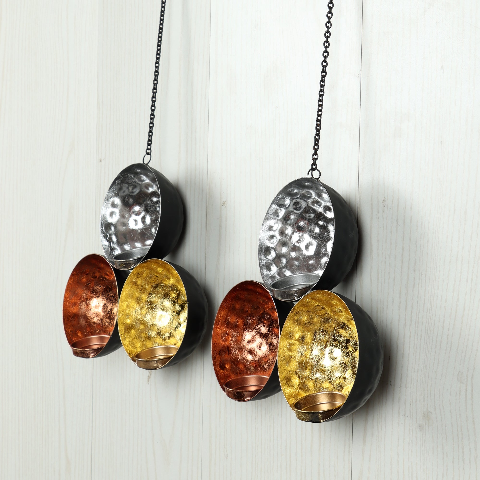 Amaya Decors Wall Three Color Tealight Holder Set of 2