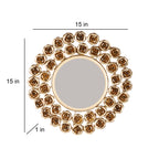 Amaya Decors Gold Rose Mirror Set of 2 (15x15x1 Inch)
