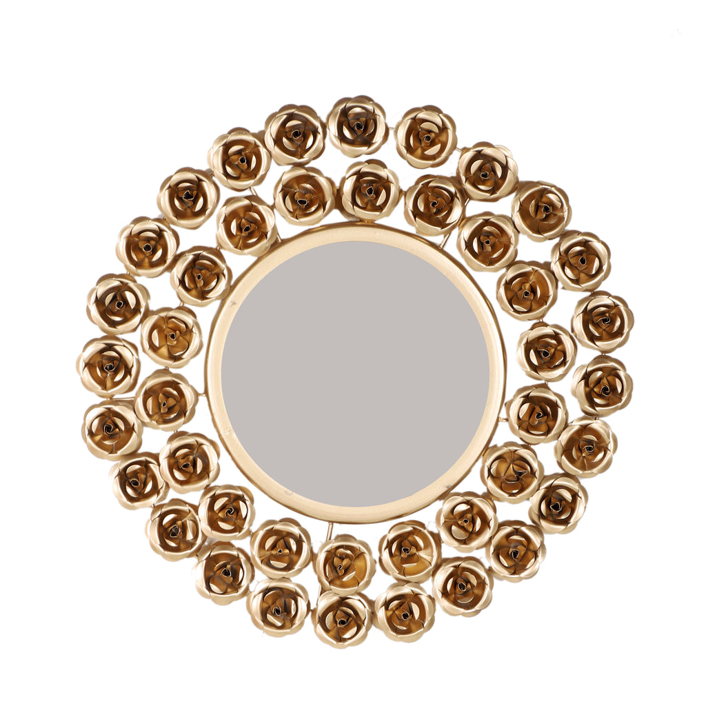 Amaya Decors Gold Rose Mirror Set of 2 (15x15x1 Inch)
