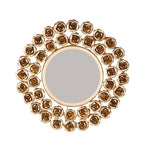 Amaya Decors Gold Rose Mirror Set of 2 (15x15x1 Inch)