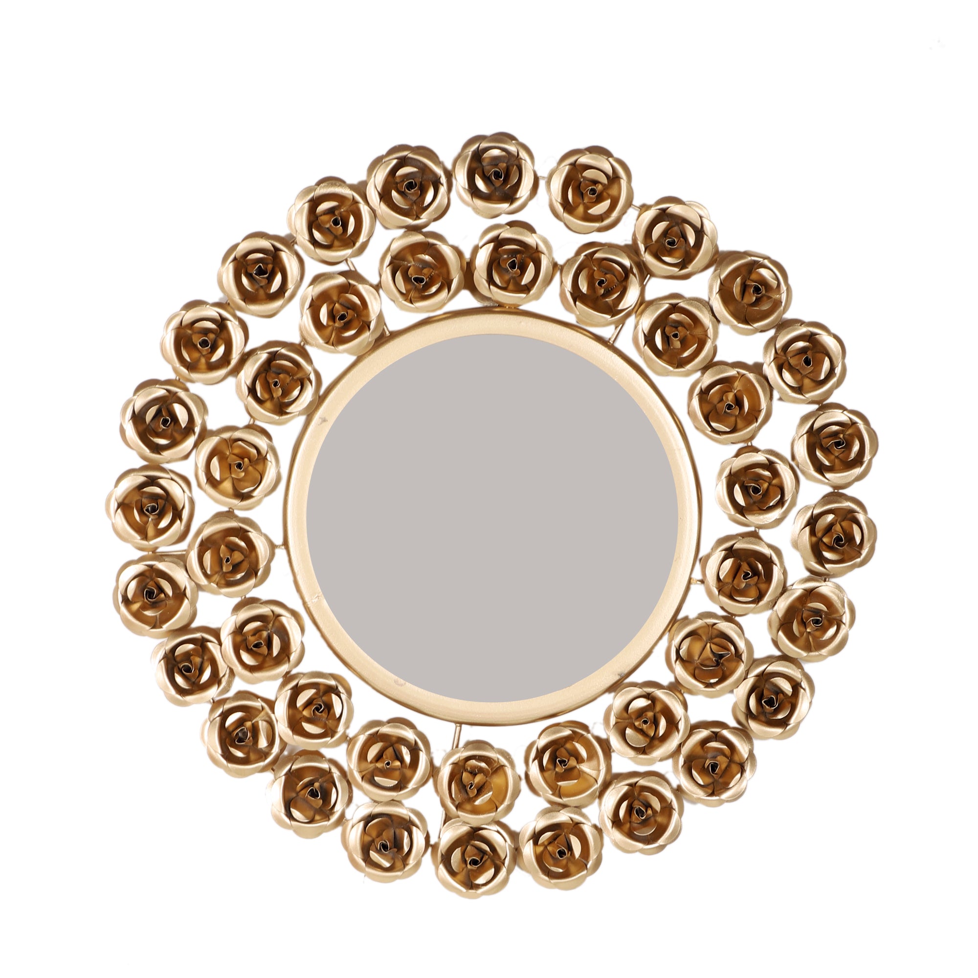Amaya Decors Gold Rose Mirror Set of 2 (15x15x1 Inch)
