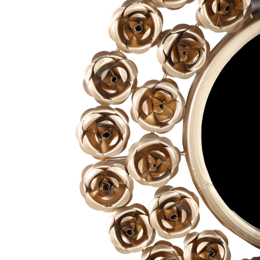 Amaya Decors Gold Rose Mirror Set of 2 (15x15x1 Inch)