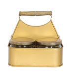 Amaya Decors Metal Basket with 4 Glass Jars