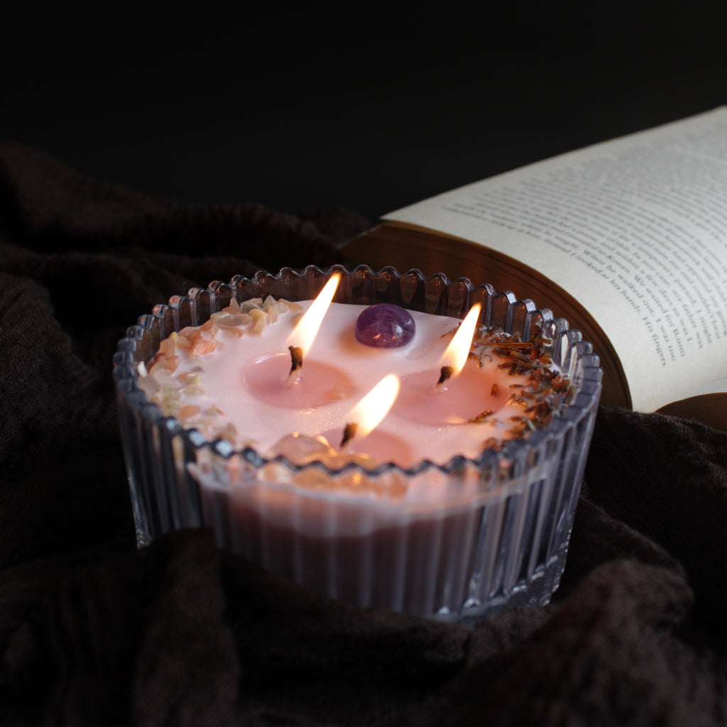 I AM BLESSED WITH PEACE AND HAPPINESS intention candle for manifestation