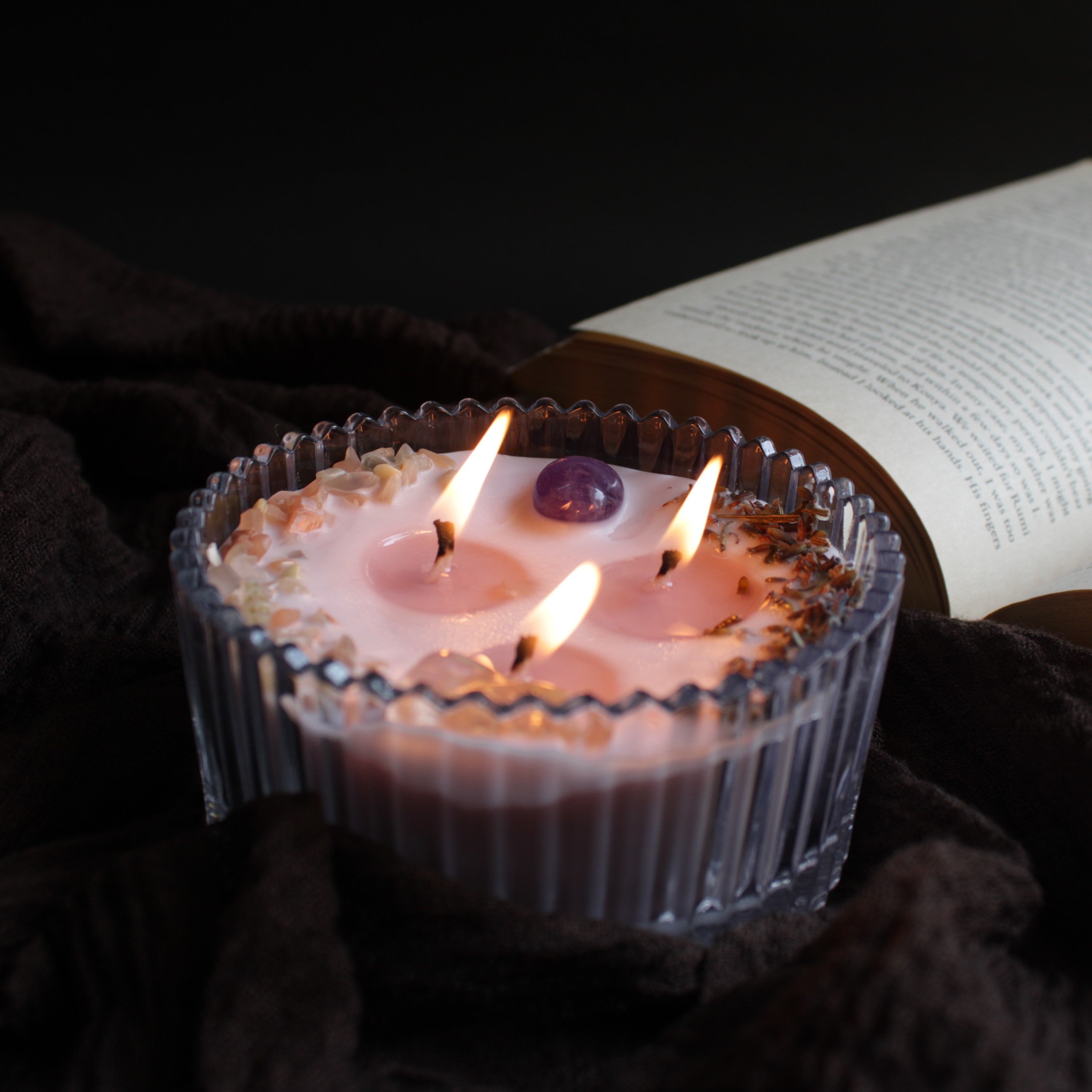 I AM BLESSED WITH PEACE AND HAPPINESS intention candle for manifestation