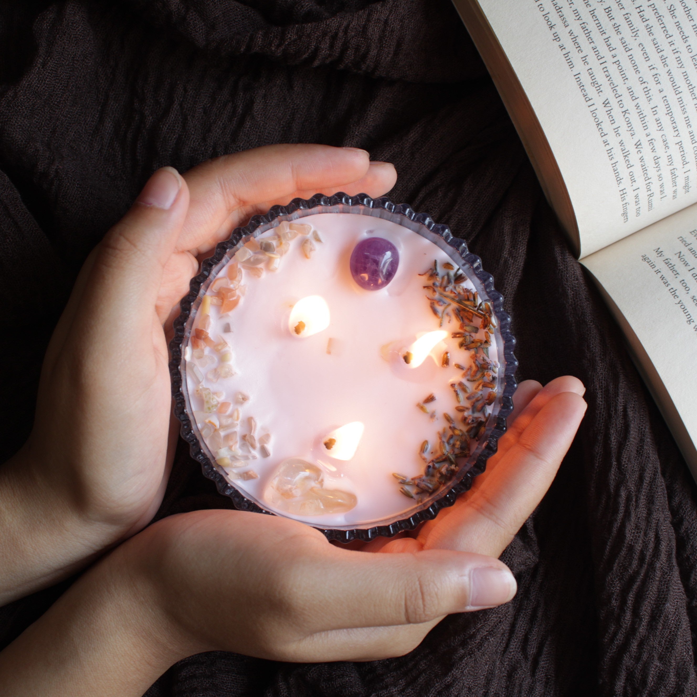 I AM BLESSED WITH PEACE AND HAPPINESS intention candle for manifestation