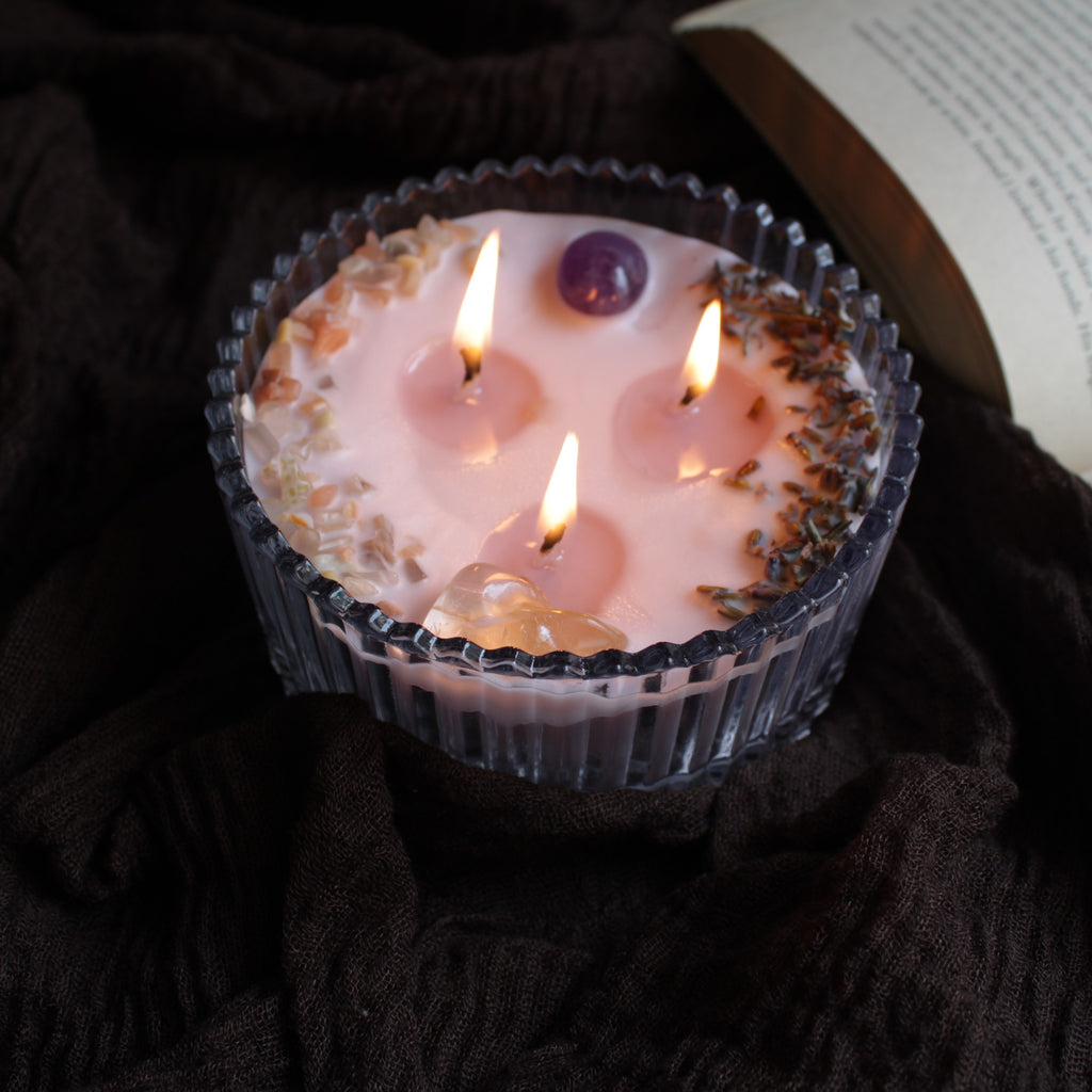 I AM BLESSED WITH PEACE AND HAPPINESS intention candle for manifestation