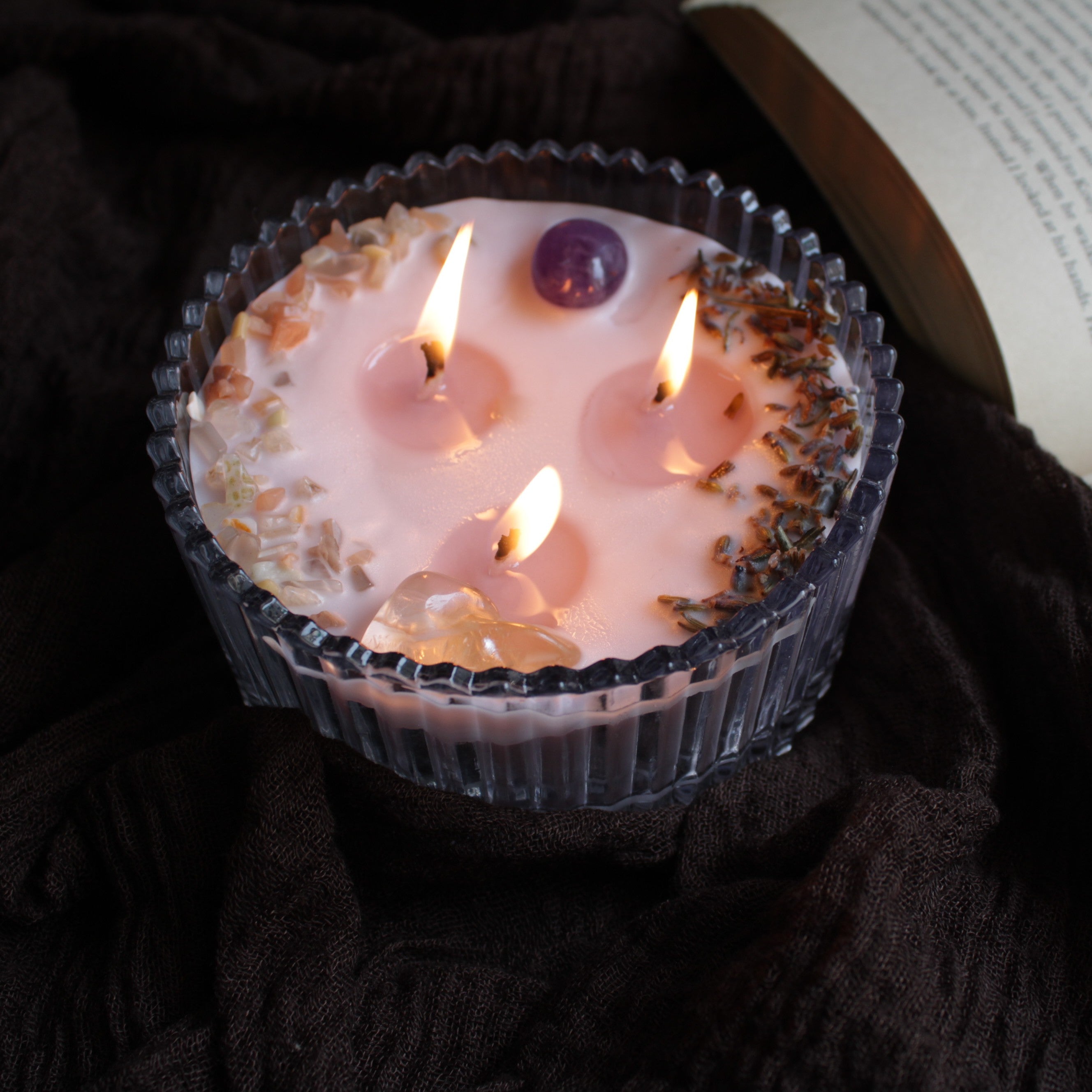 I AM BLESSED WITH PEACE AND HAPPINESS intention candle for manifestation