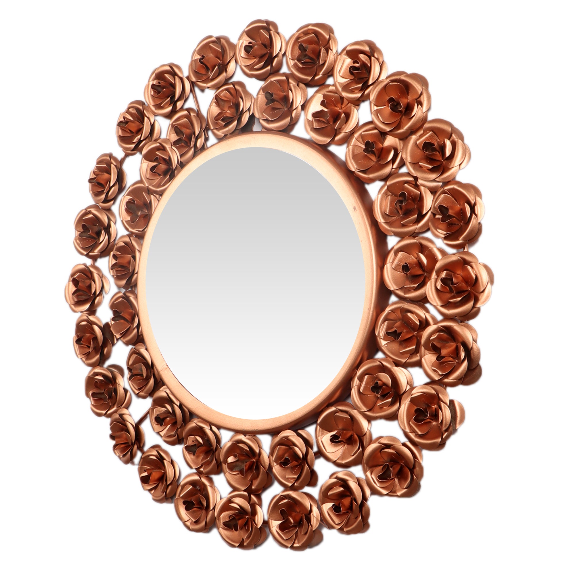 Amaya Decors Copper Rose Mirror Set of 2 (15x15 Inch)