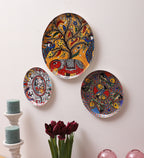 Amaya Decors Elephant & Fish Metal & Meena Wall Plates Set of 3