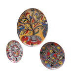 Amaya Decors Elephant & Fish Metal & Meena Wall Plates Set of 3