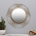Amaya Decors Hexagon Lines Mirror (24x24x1 Inch)