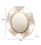 Amaya Decors Hexagon Lines Mirror (24x24x1 Inch)