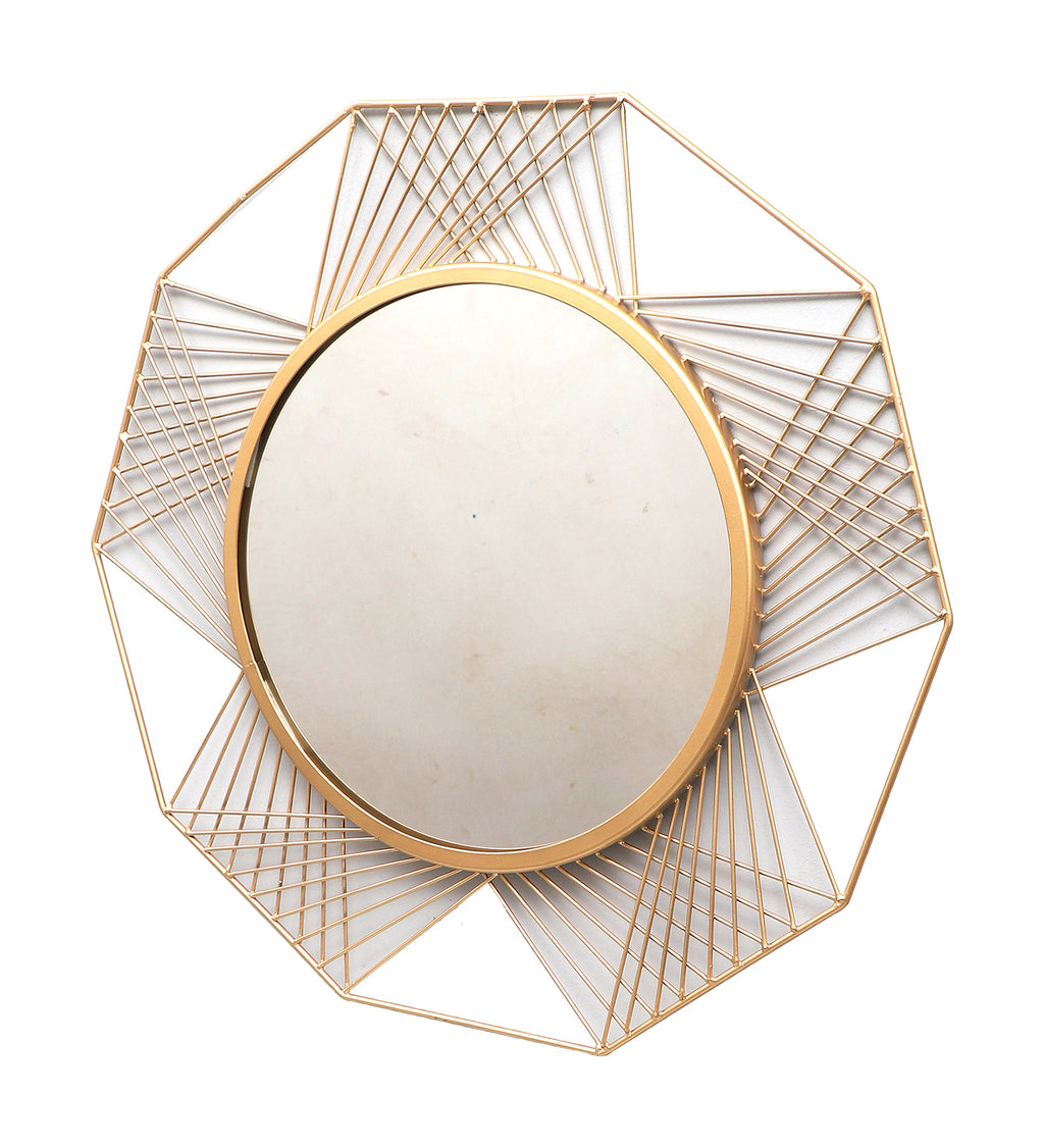 Amaya Decors Hexagon Lines Mirror (24x24x1 Inch)