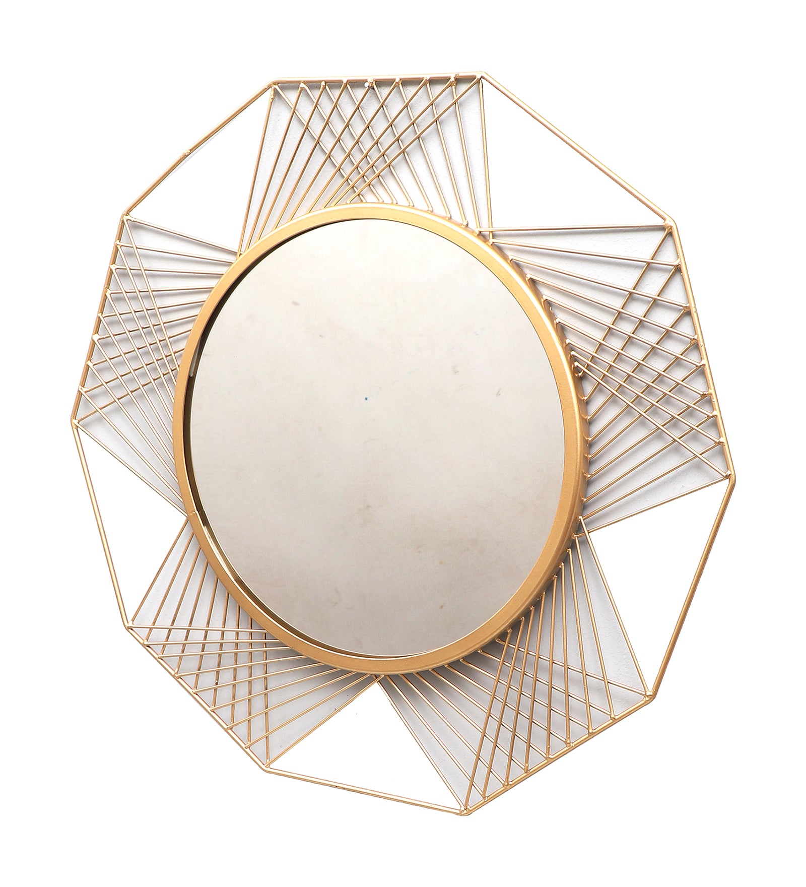 Amaya Decors Hexagon Lines Mirror (24x24x1 Inch)