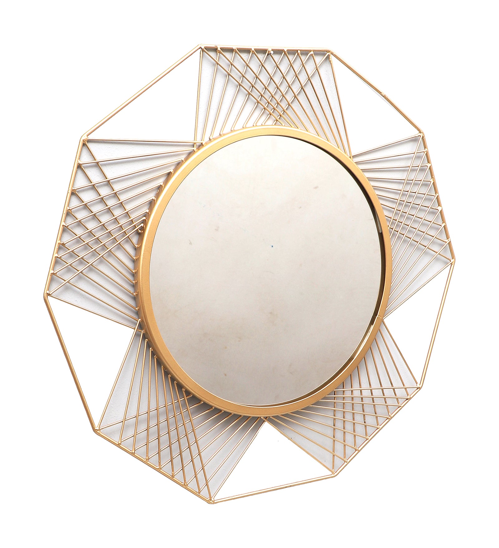 Amaya Decors Hexagon Lines Mirror (24x24x1 Inch)