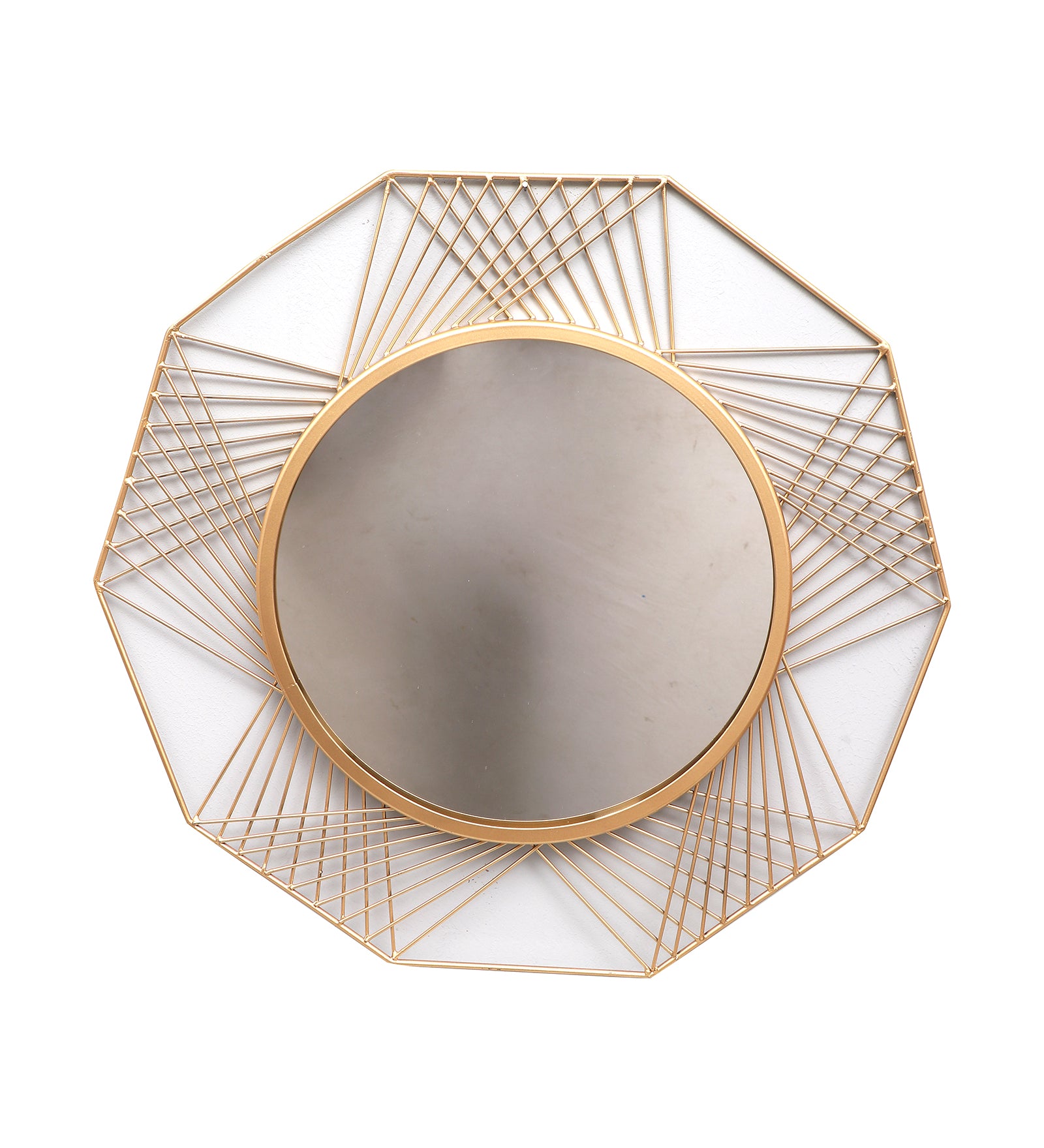 Amaya Decors Hexagon Lines Mirror (24x24x1 Inch)