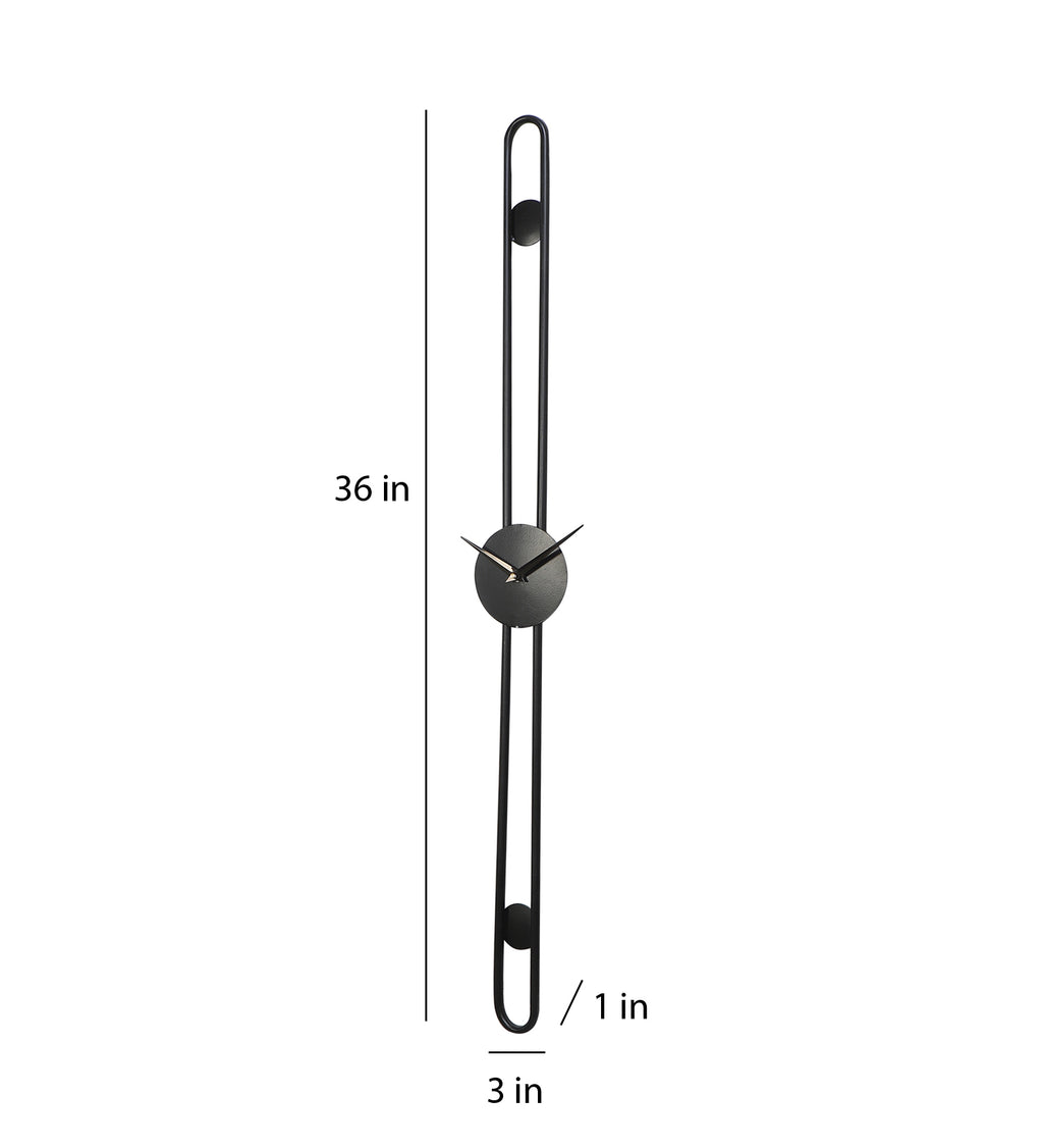 Amaya Decors Black Long Pipe Clock
