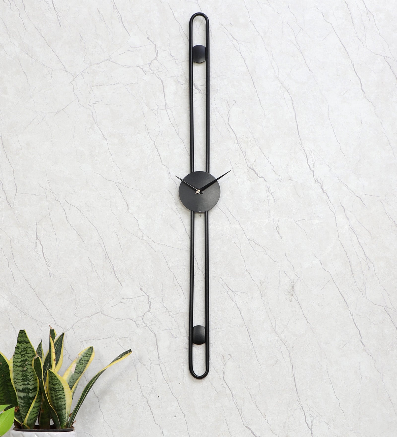 Amaya Decors Black Long Pipe Clock