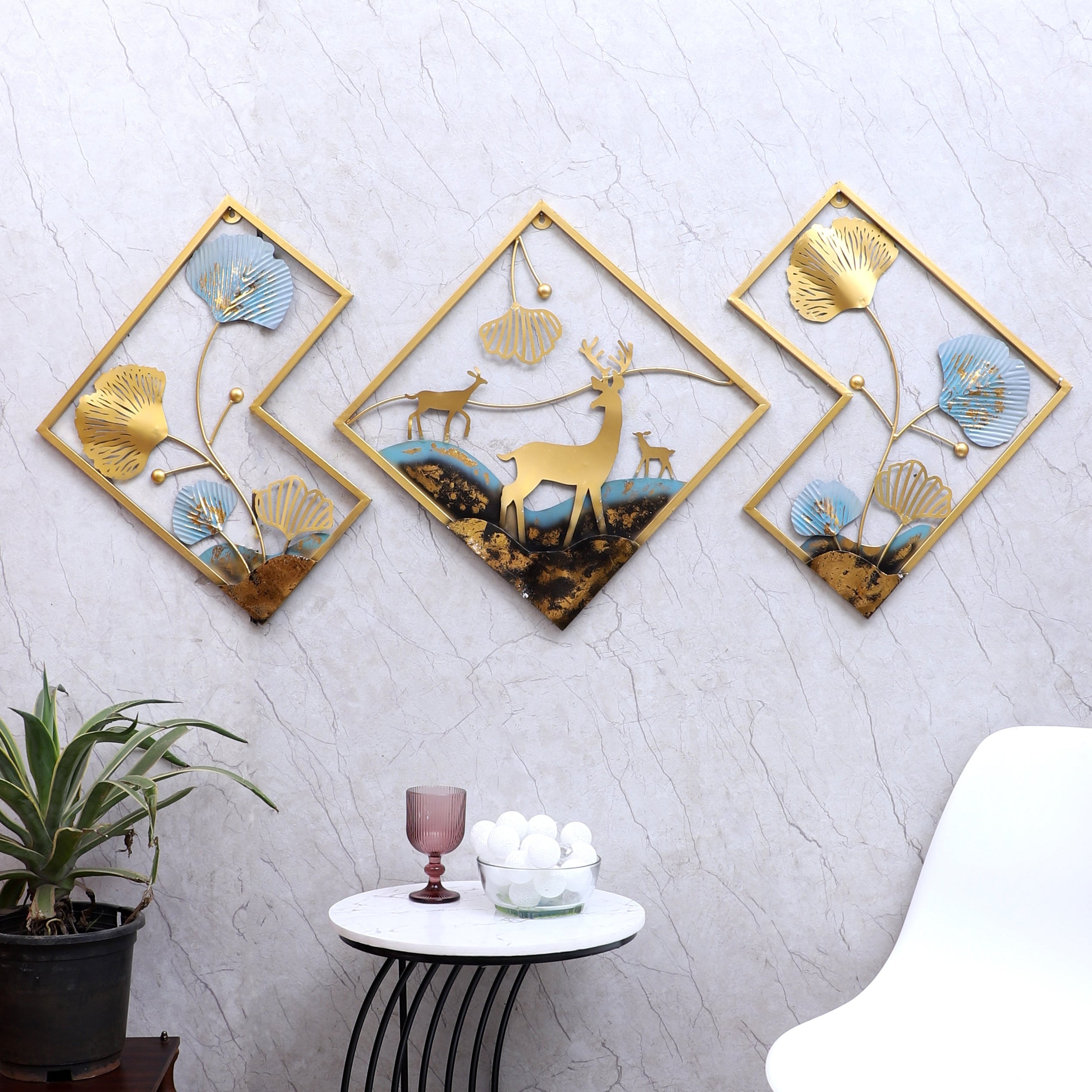 Amaya Decors Deer Wall Art Set of 3