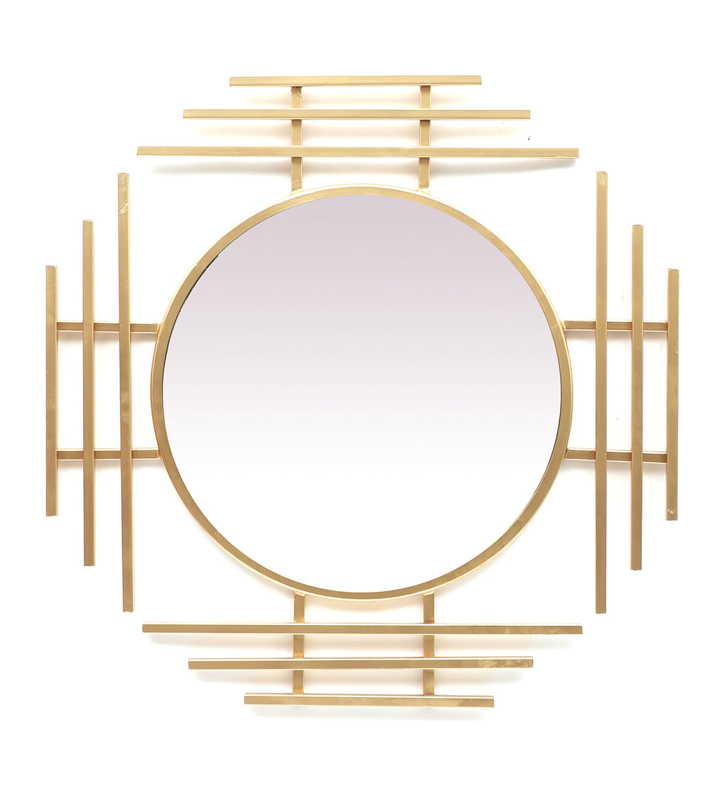 Amaya Decors Three Stripes Wall Mirror (24x24x1 Inch)