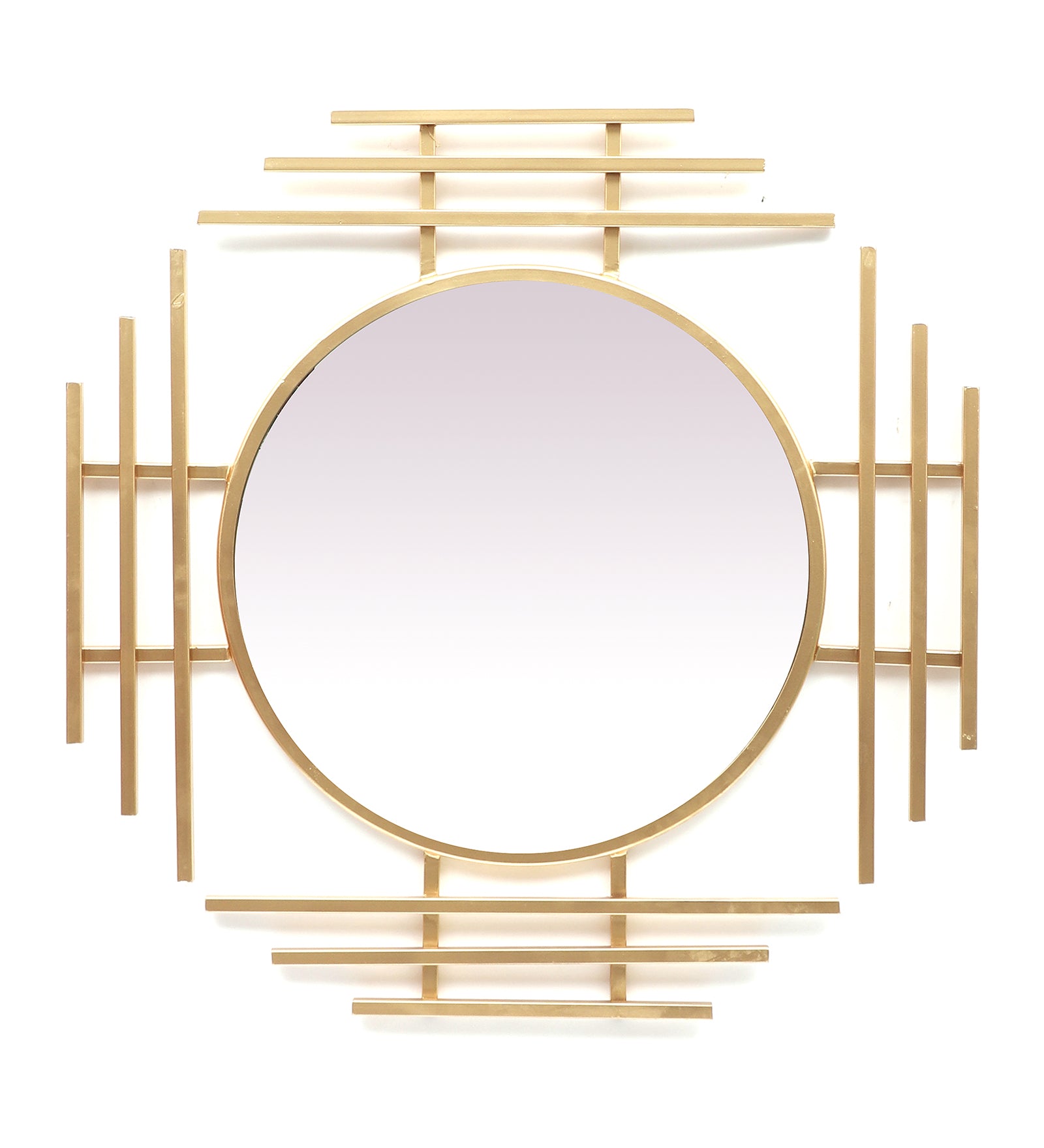 Amaya Decors Three Stripes Wall Mirror (24x24x1 Inch)