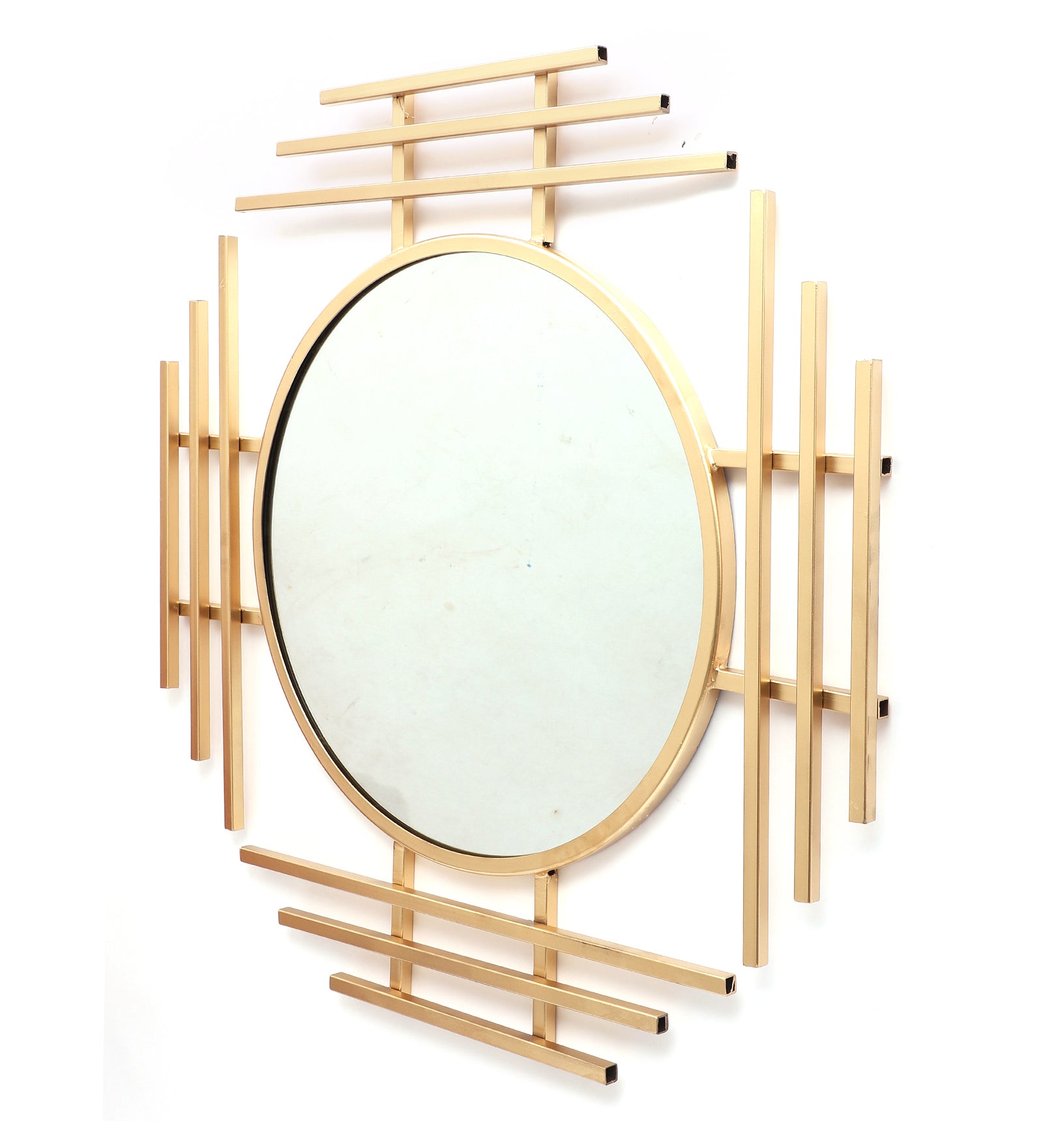 Amaya Decors Three Stripes Wall Mirror (24x24x1 Inch)