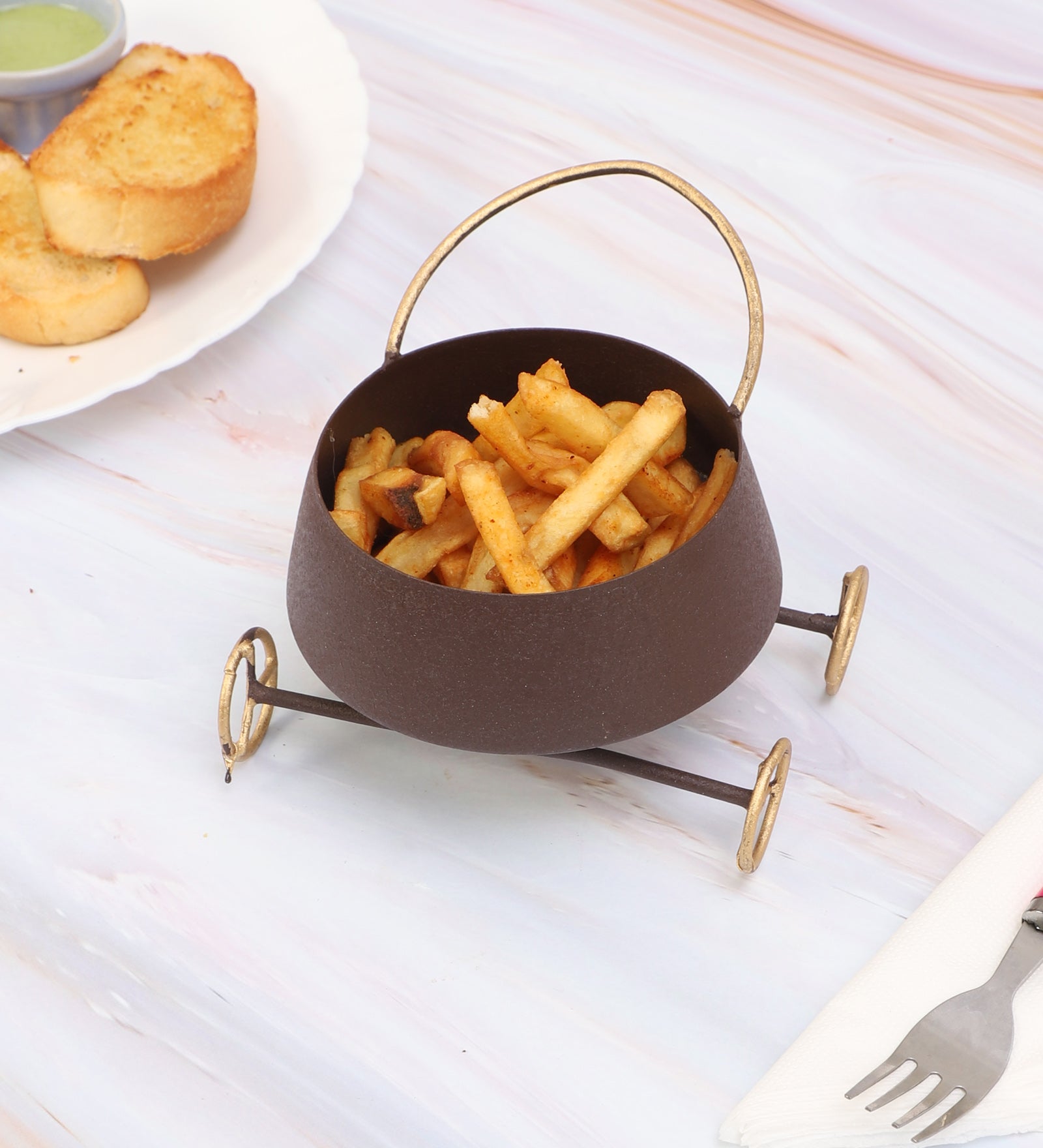 Amaya Decors Wine Shape Bowl Snacks Platter with Wheels