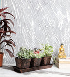 Amaya Decors Copper & Black Metal Table Planters with Tray Set of 4